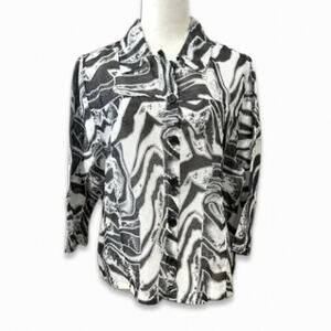 Toni Morgan Trucker Jacket Waist Length Button Front Flattering Fit Gray W US M